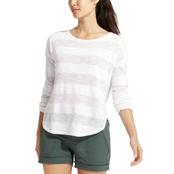 Athleta Sunrise Sweater in Bright White Size Medium Lightweight Summer Beachy - Picture 1 of 8